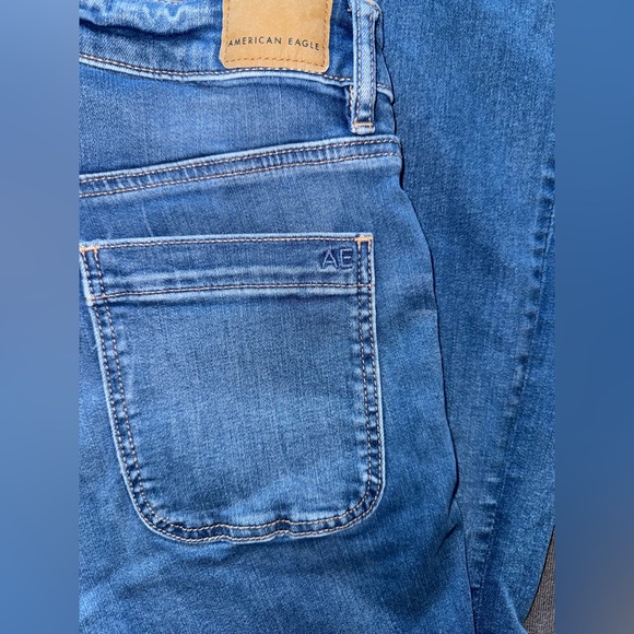 American Eagle Super High Rise Flare Jeans Womens 4 R Regular Stretch Y2K Style - Picture 11 of 15